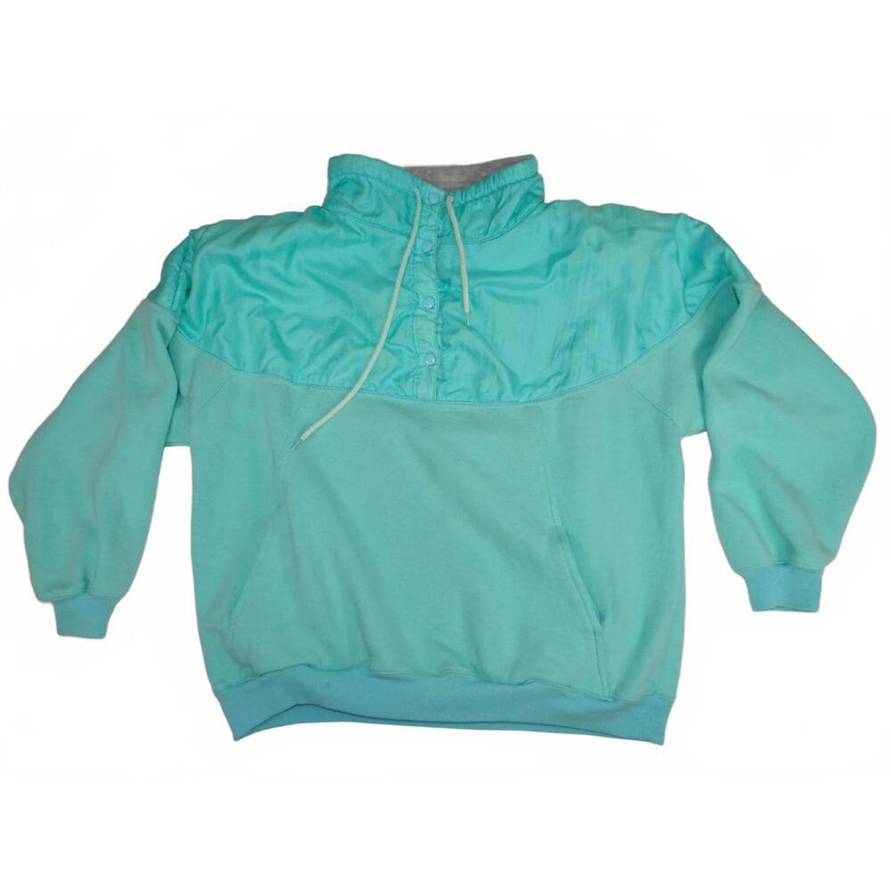 Vintage 1990's China Wear By Morsly Light Blue Pullover‎ Sweatshirt Hoodie
